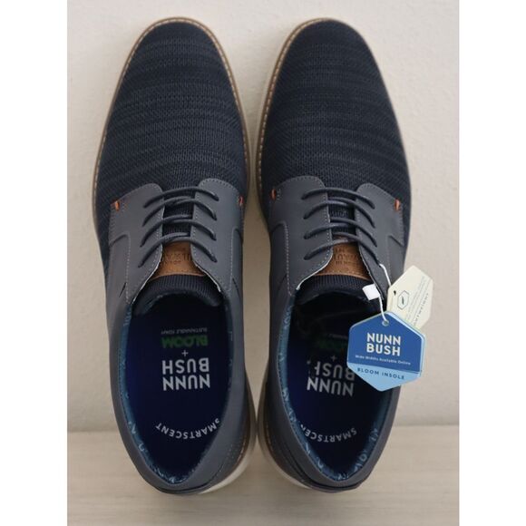 Nunn Bush 85073-492 Men's Sz 12M Navy Multi Chase Knit Plain Toe Oxfords - Picture 2 of 12